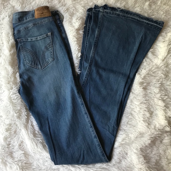 Hollister Pants - High waisted distressed patchwork jeans